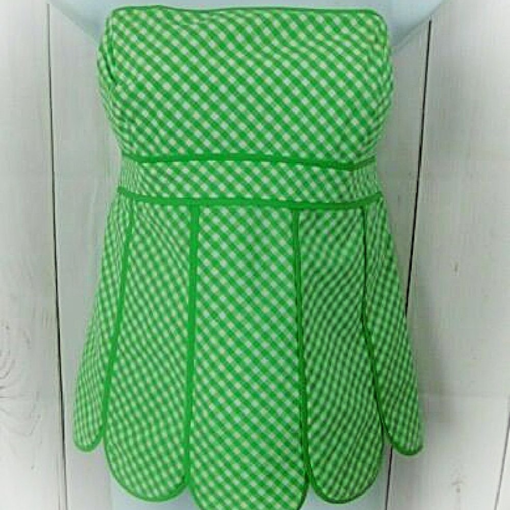 Lilly Pulitzer Meridian Green Gingham Strapless